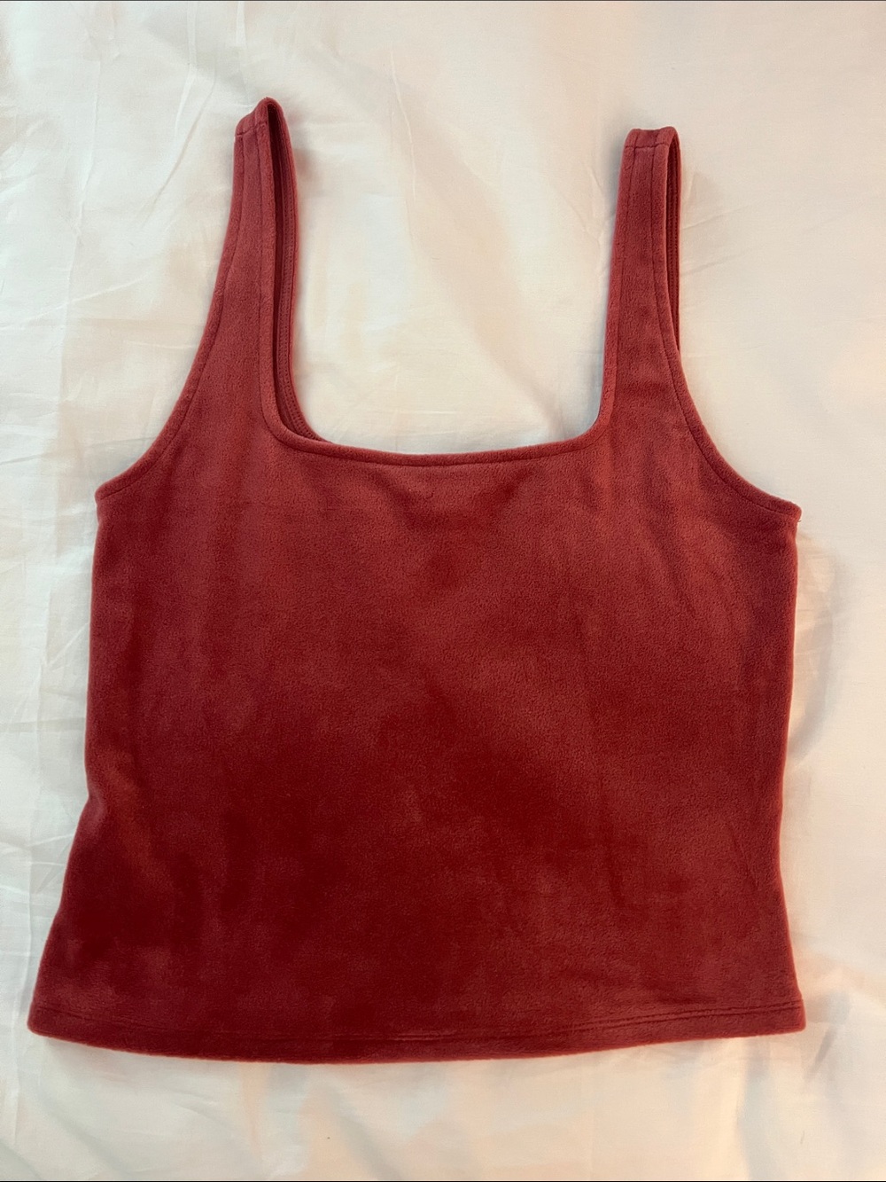 Express Women's Square Neck Fleece Tank Top - Wine